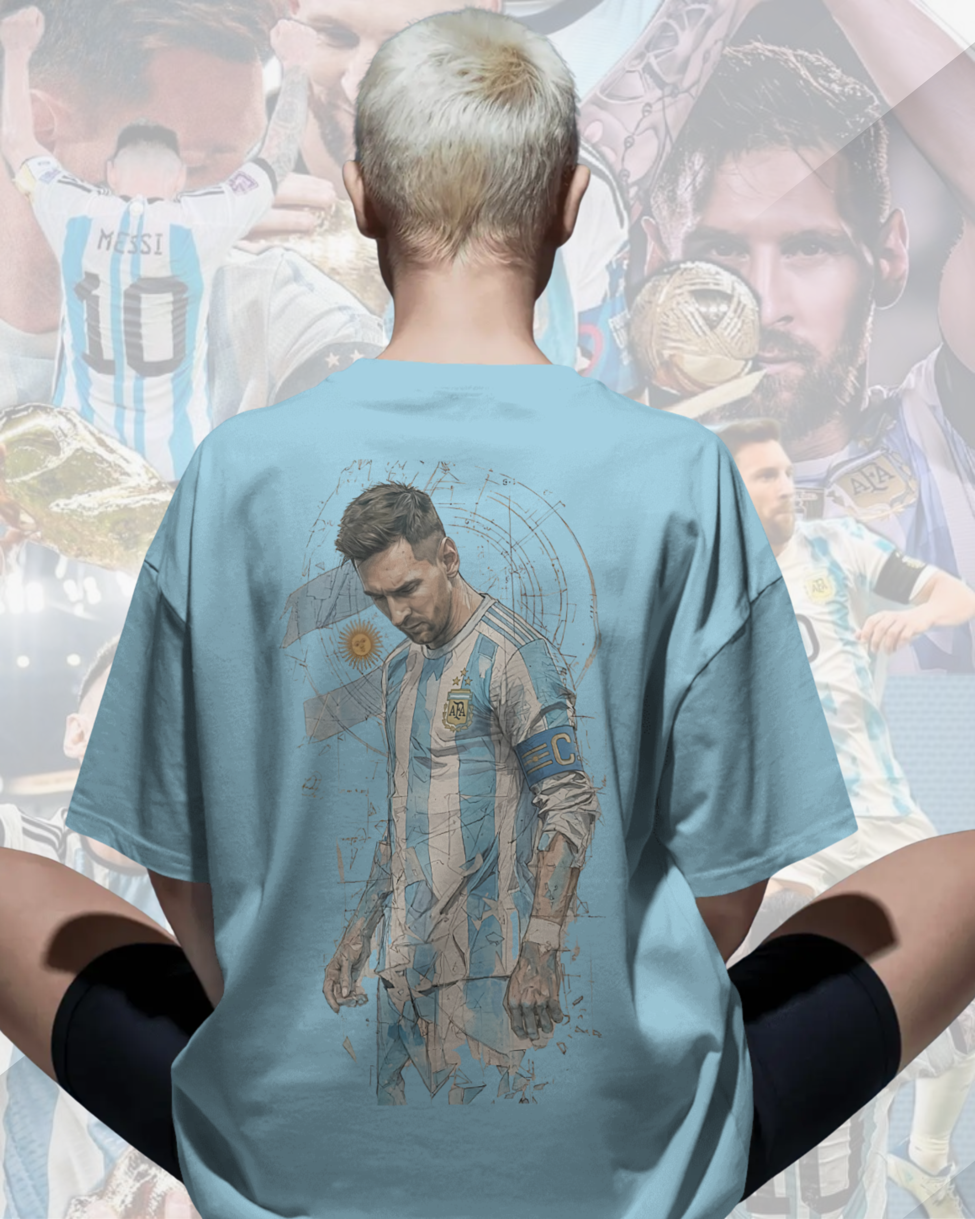 Messi Women Premium Oversized  T-Shirt