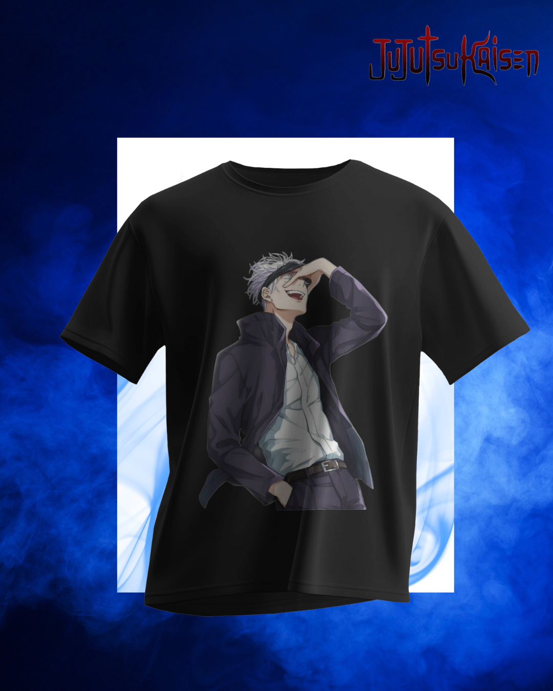 Gojo Satoru oversized T-shirt with bold anime print – unisex streetwear inspired by Jujutsu Kaisen