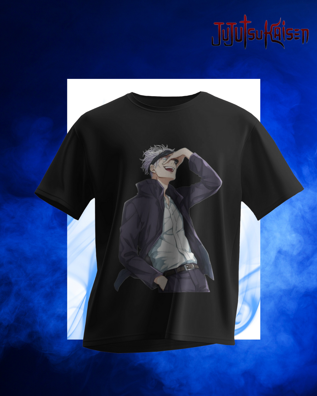 Gojo Satoru oversized T-shirt with bold anime print – unisex streetwear inspired by Jujutsu Kaisen