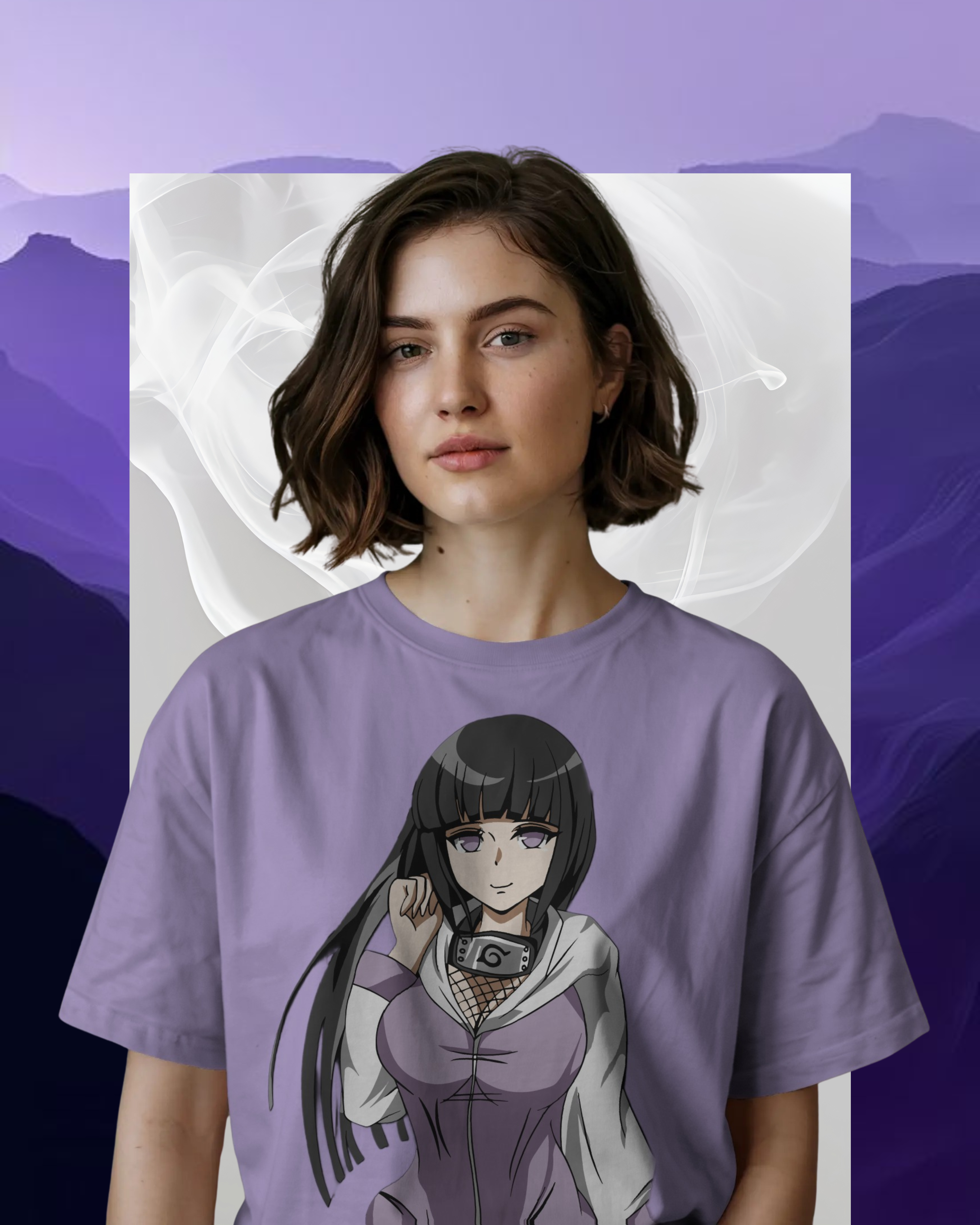 Hinata Hyuga oversized printed T-shirt for women – Naruto anime apparel