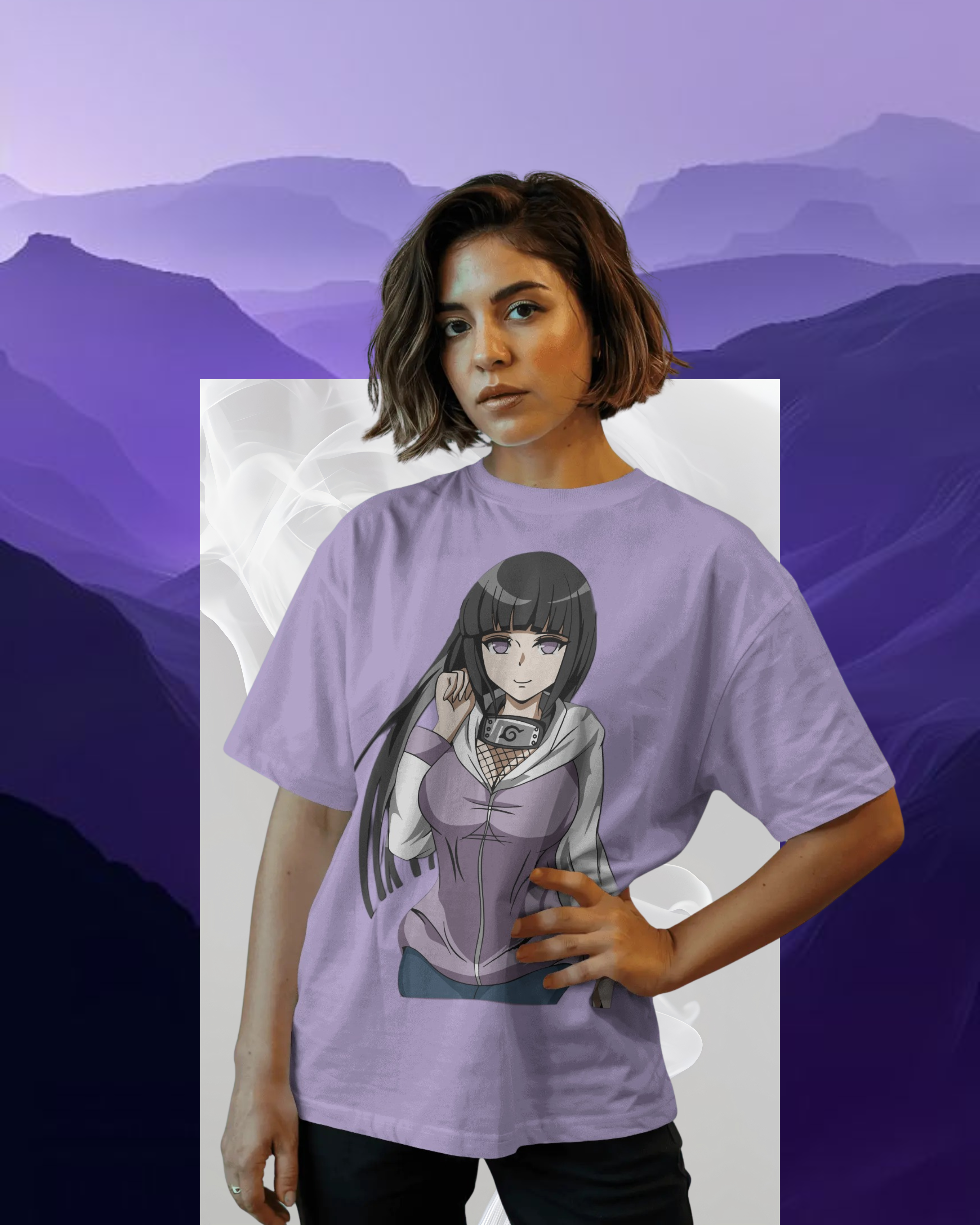 Hinata Hyuga oversized printed T-shirt for women – Naruto anime apparel