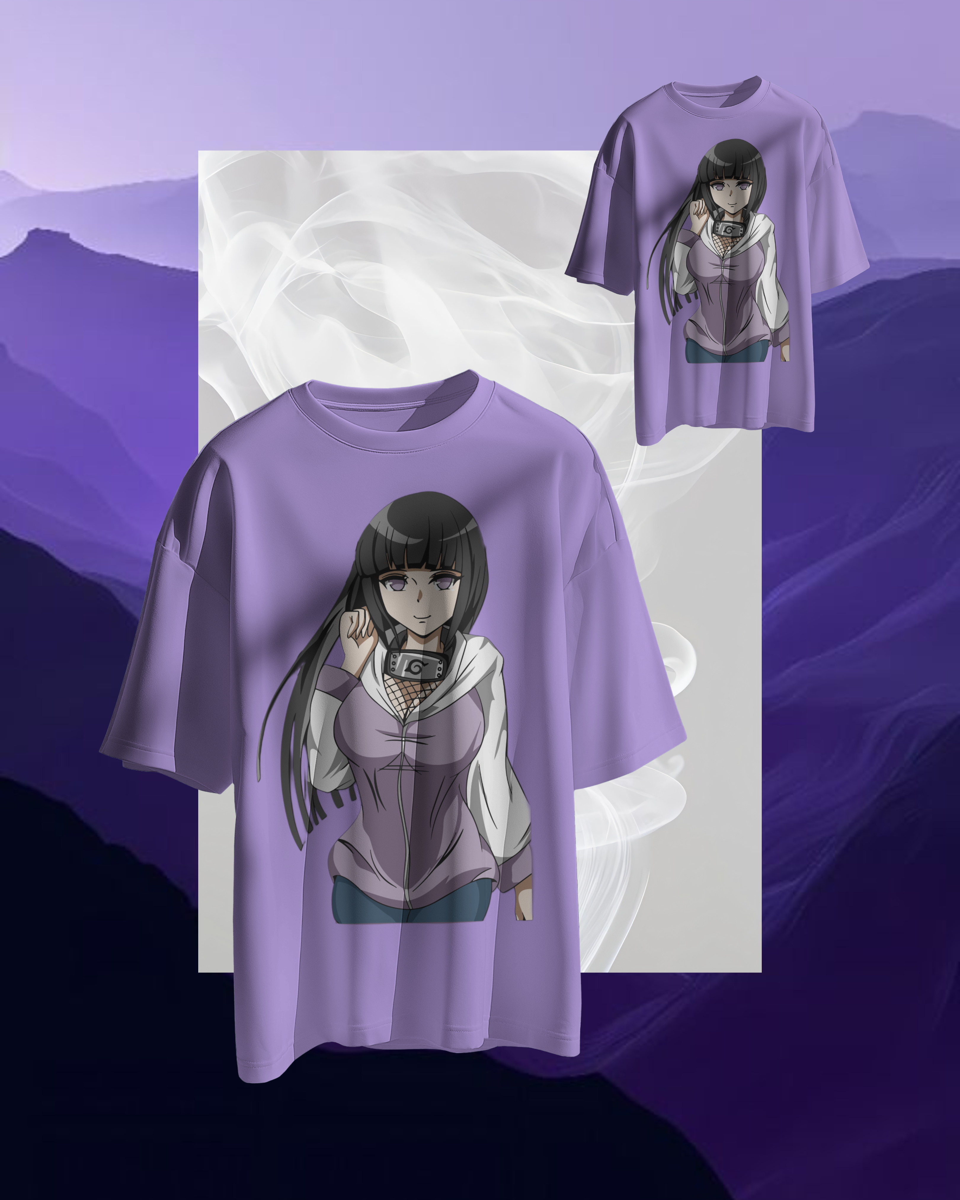 Hinata Hyuga oversized printed T-shirt for women – Naruto anime apparel