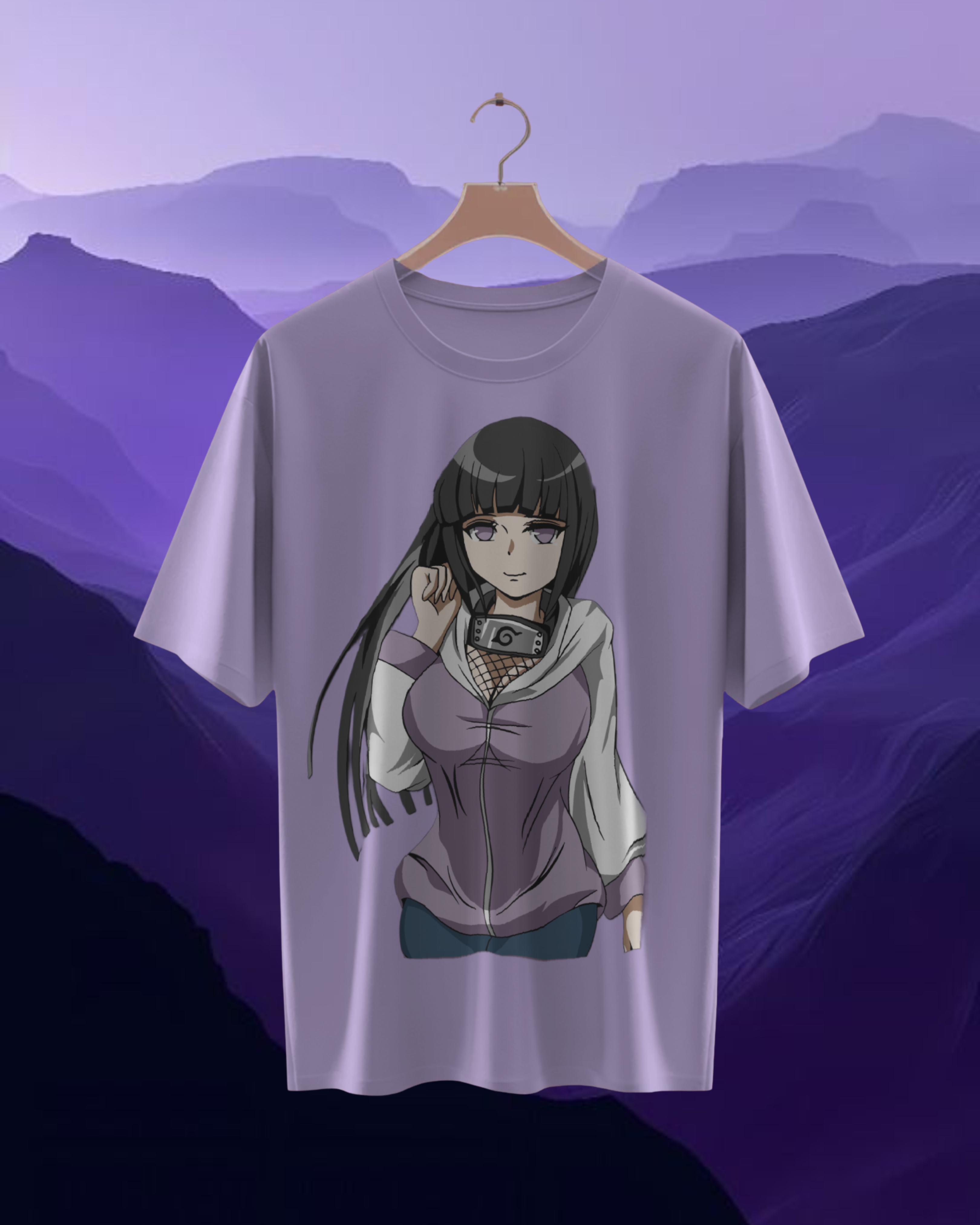 Hinata Hyuga oversized printed T-shirt for women – Naruto anime apparel