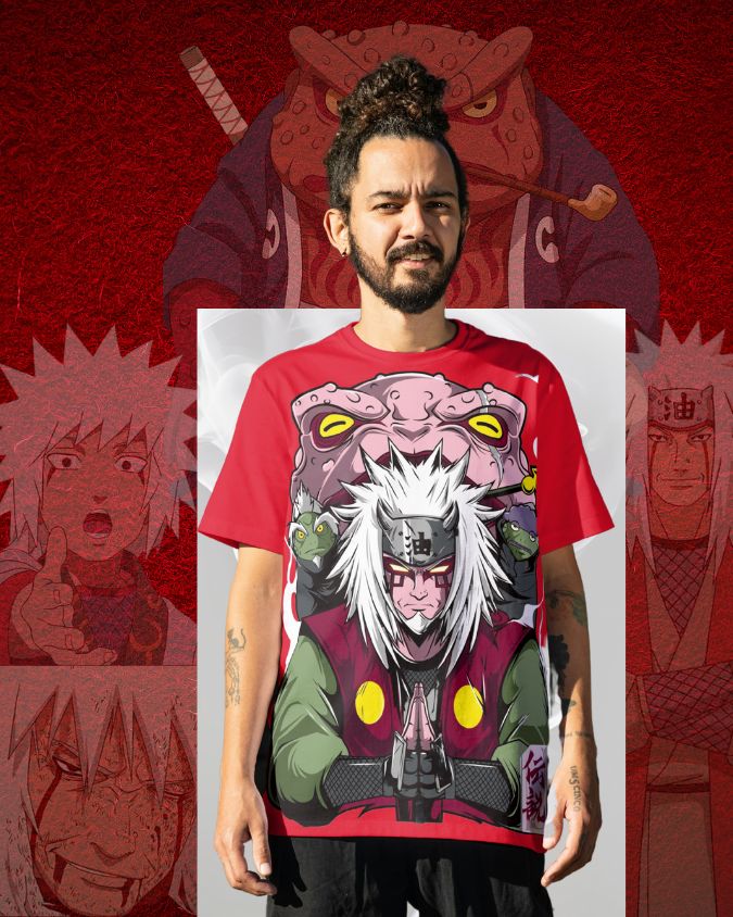 Jiraiya printed T-shirt – Naruto anime apparel for men and women