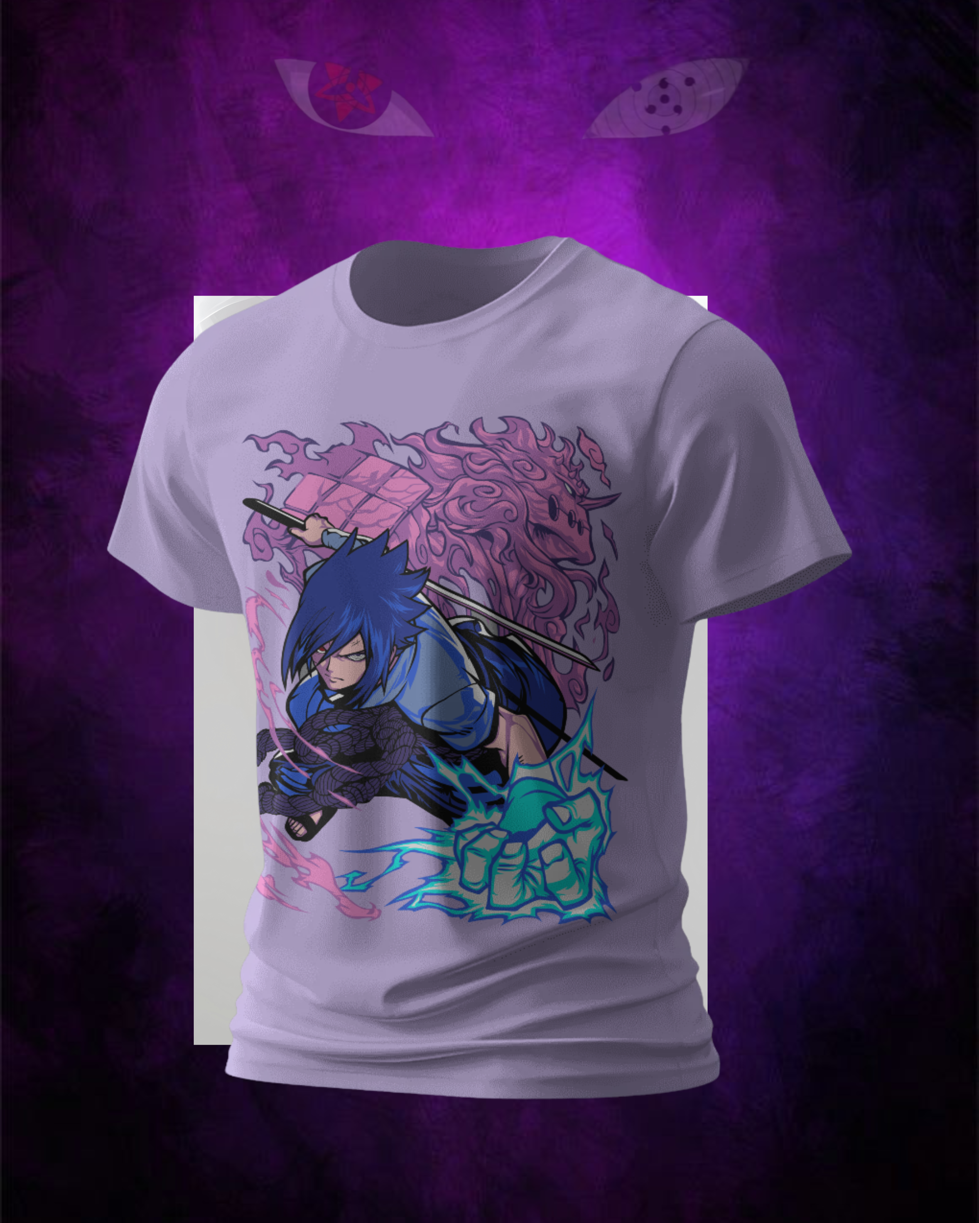 Sasuke Uchiha printed T-shirt – Naruto anime apparel for men and women