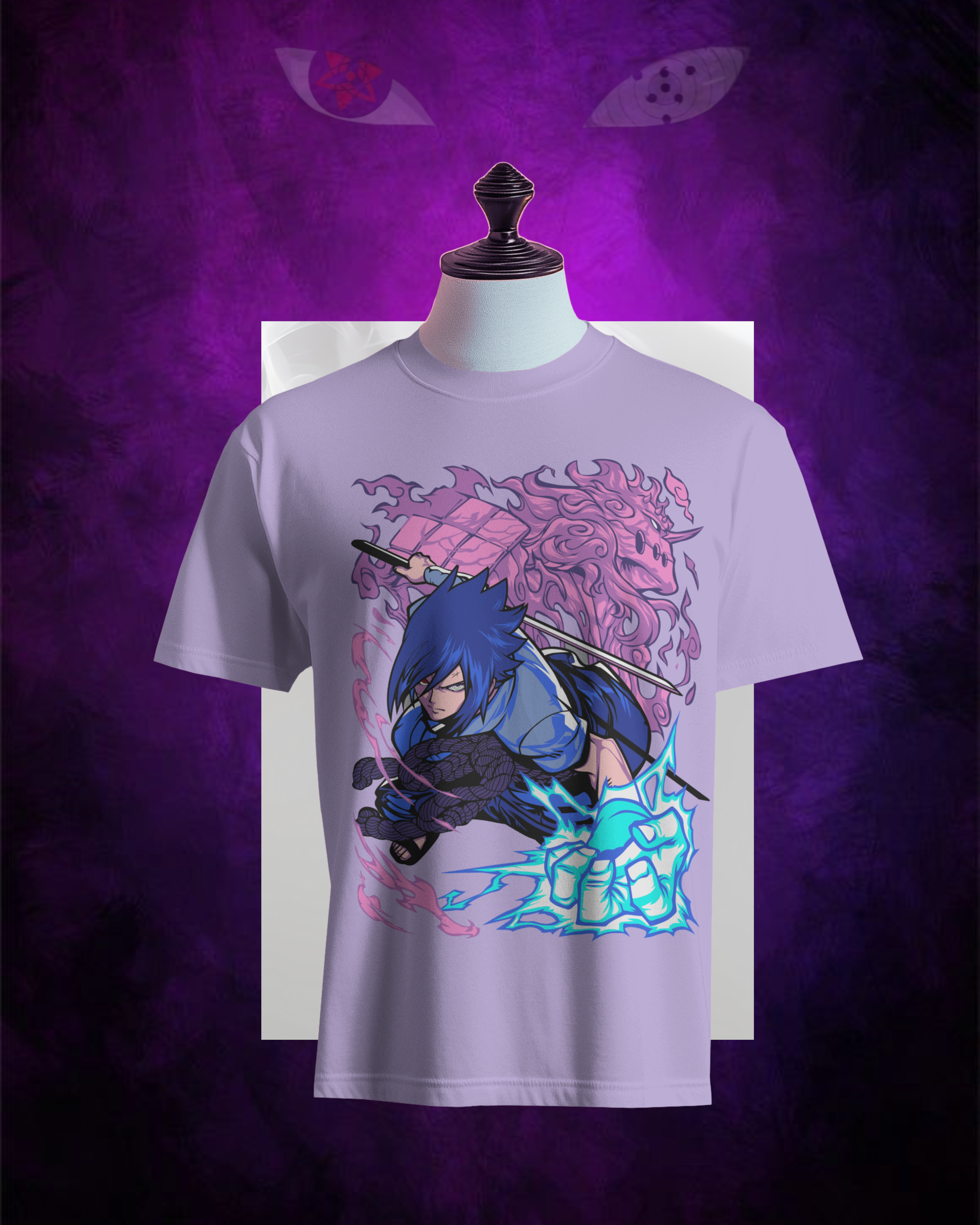Sasuke Uchiha printed T-shirt – Naruto anime apparel for men and women