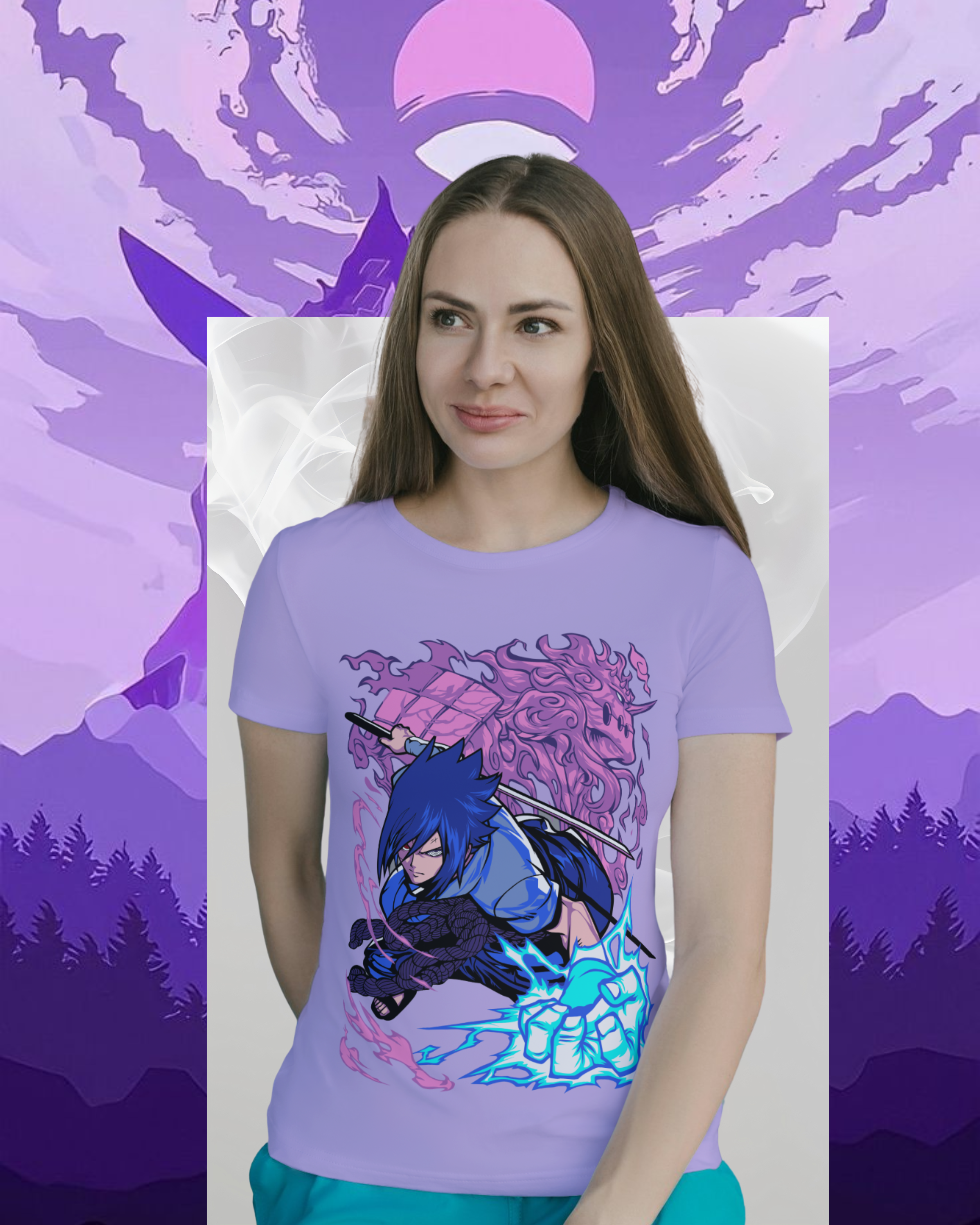 Sasuke Uchiha printed T-shirt – Naruto anime apparel for men and women