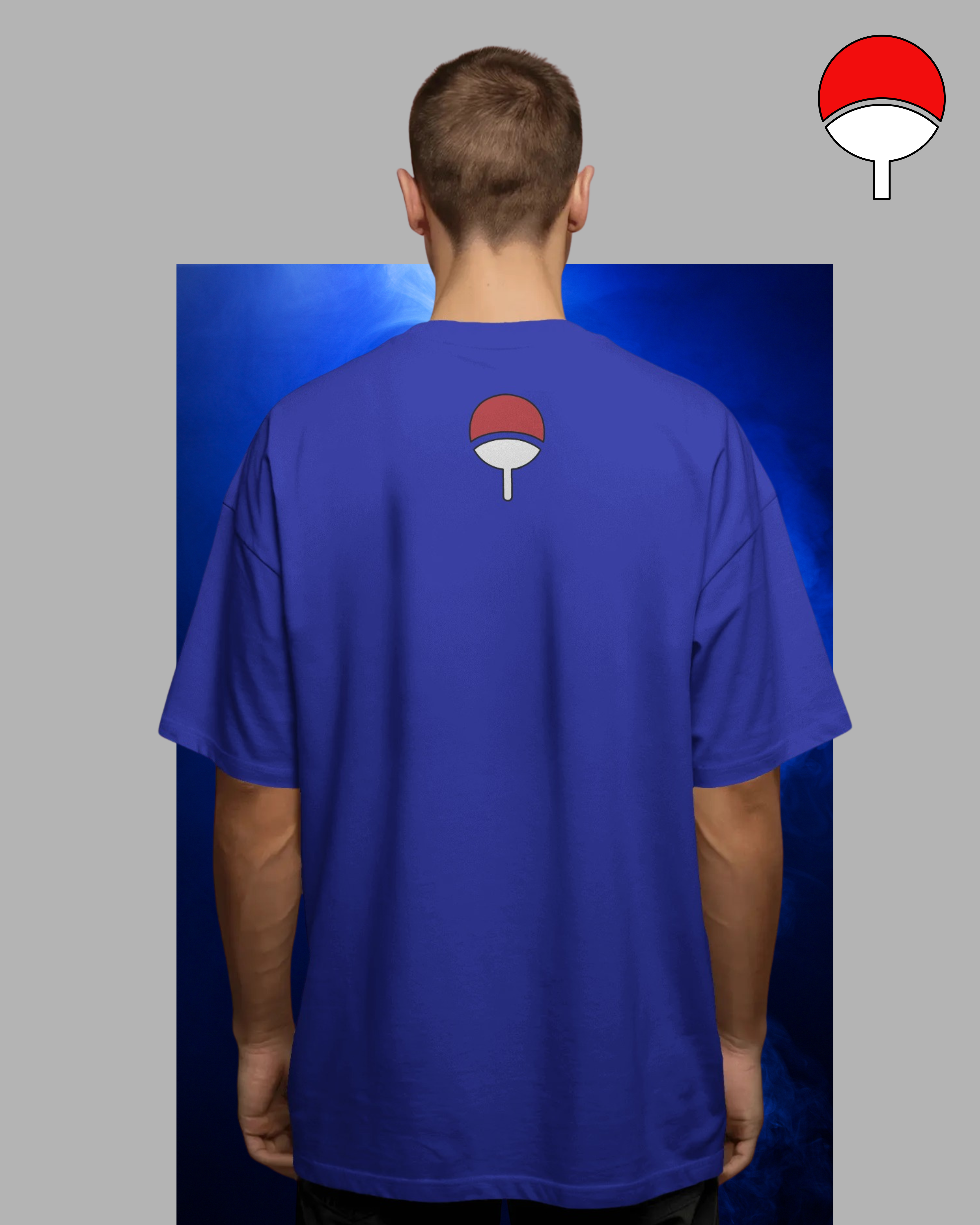 Oversized Sasuke Uchiha printed T-shirt – Naruto anime streetwear for men and women