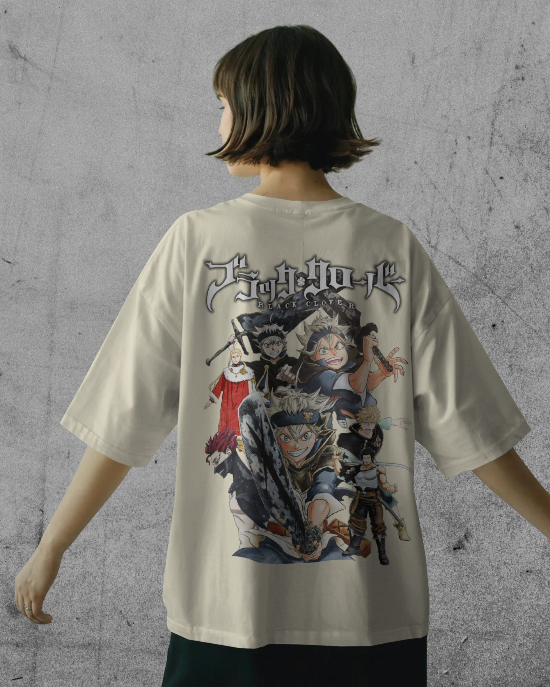 Asta Black Clover Women Oversized T-Shirt