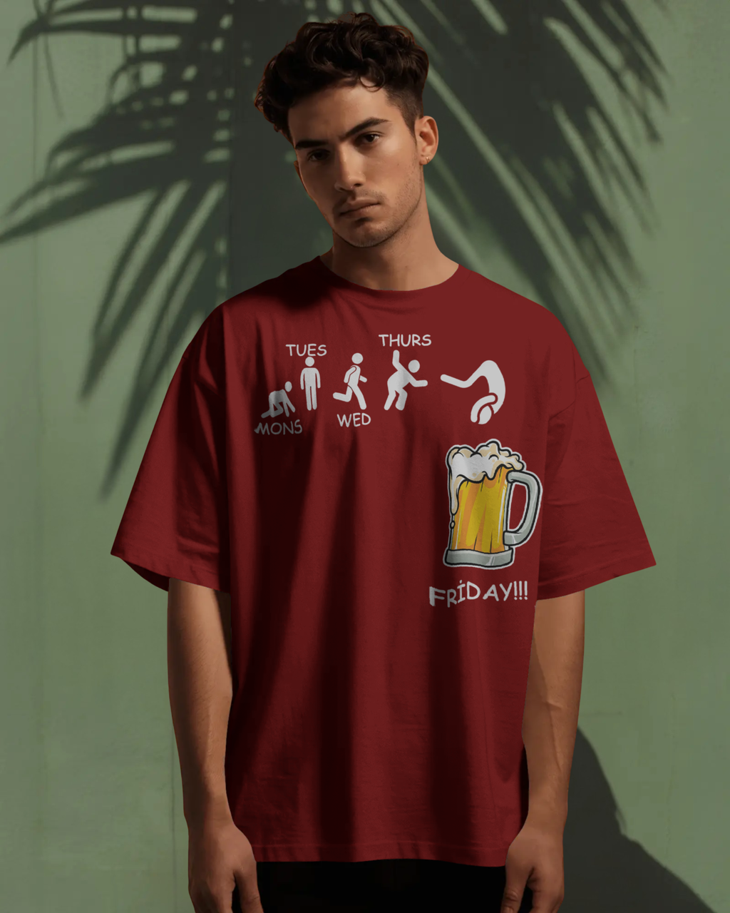 Monday to Friday Men Oversized  T-Shirt