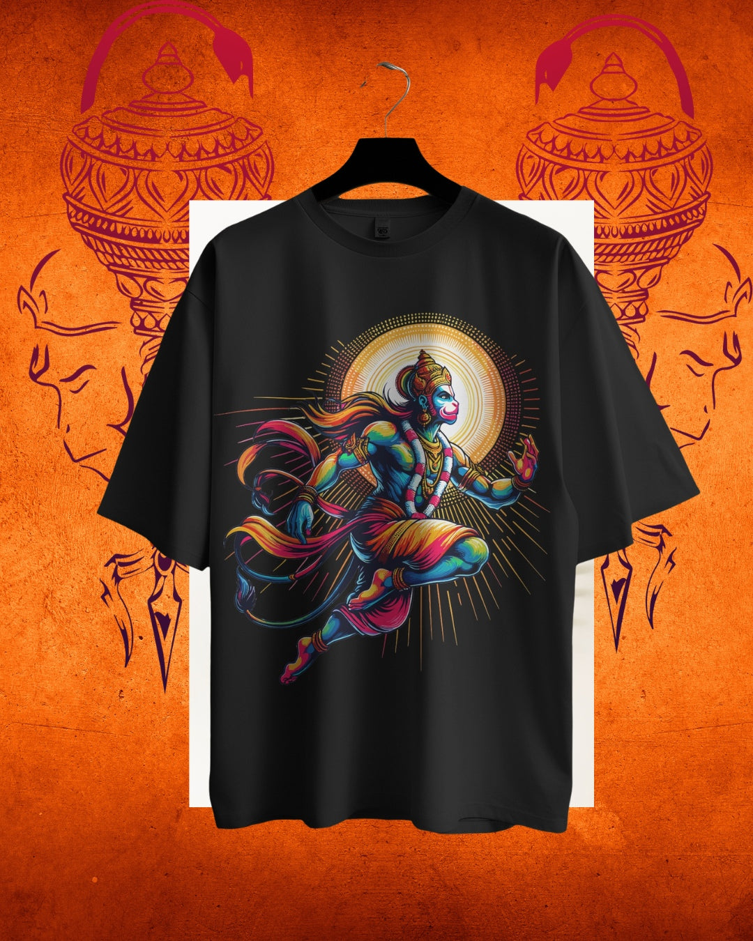 Powerful Lord Hanuman graphic t-shirt – unisex cotton spiritual wear