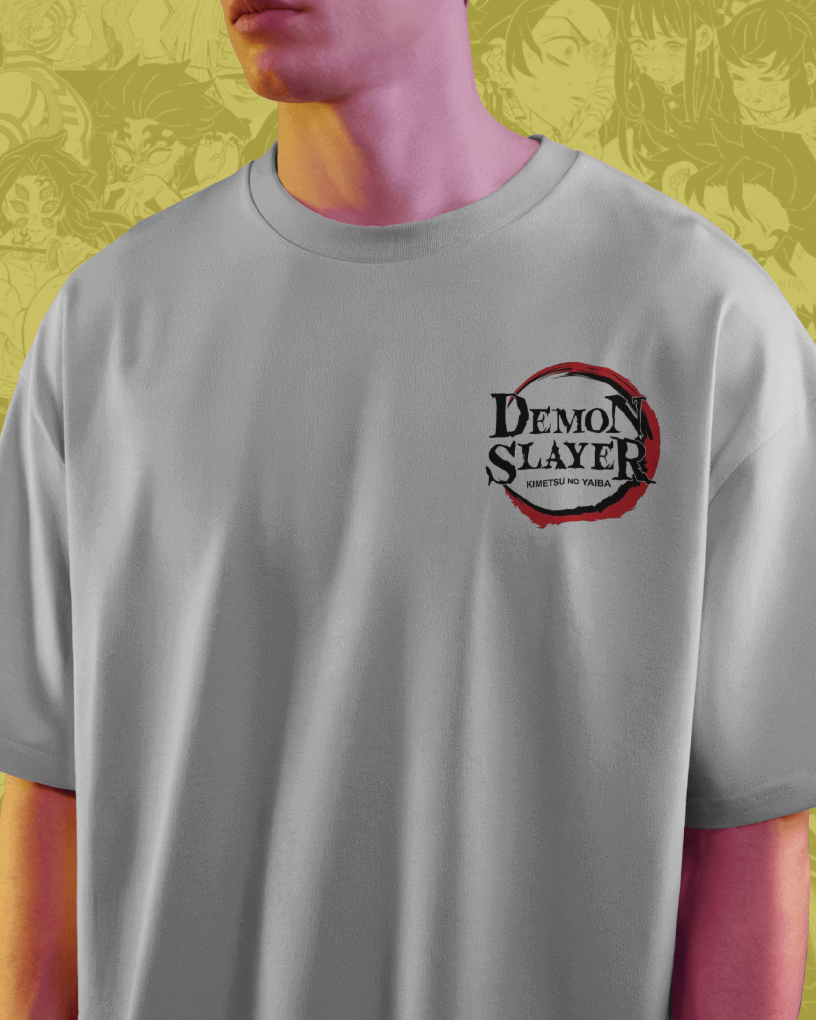 Hashira oversized T-shirt featuring Demon Slayer print – unisex anime streetwear for fans