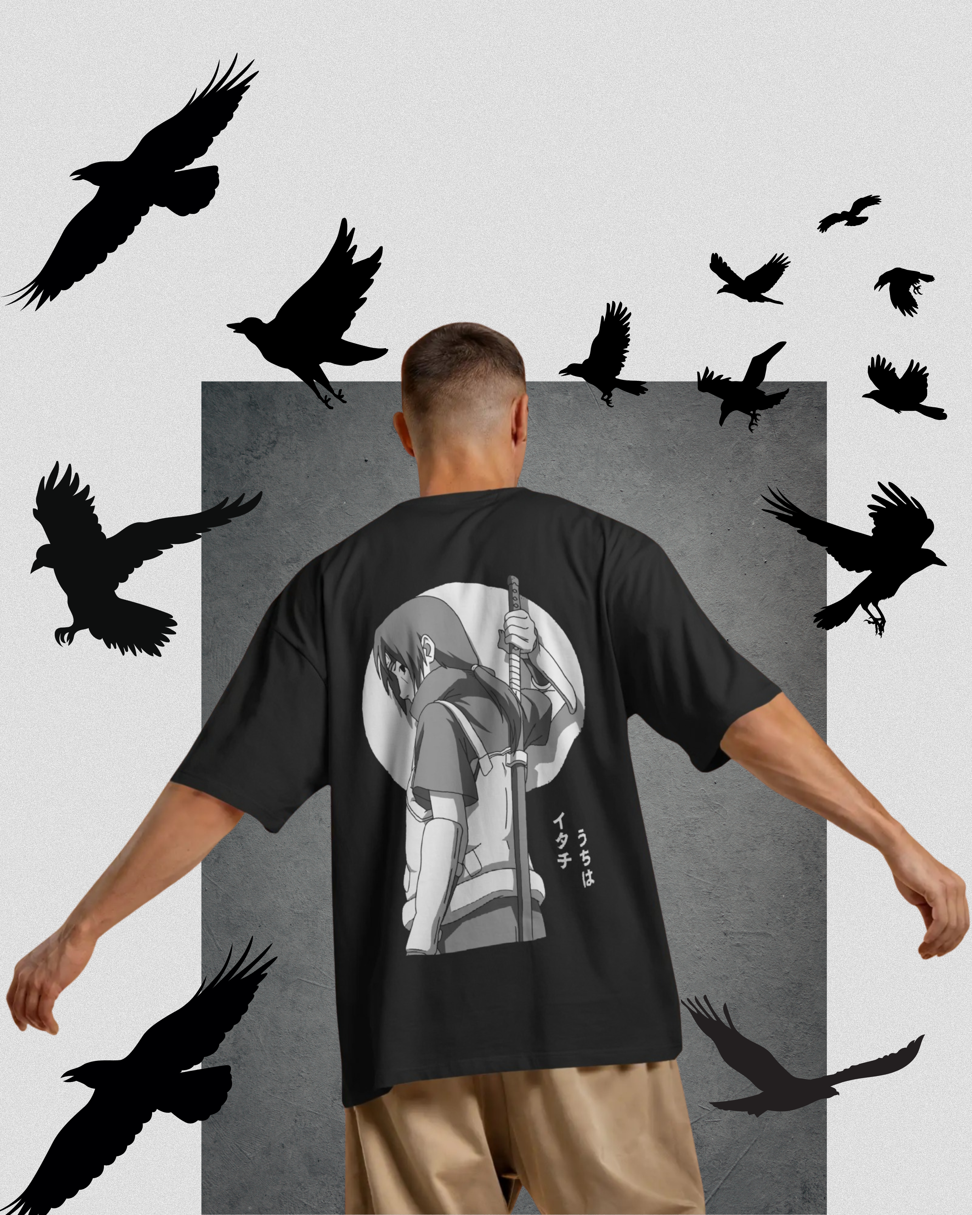 Itachi Uchiha oversized printed T-shirt – Naruto anime streetwear for men and women