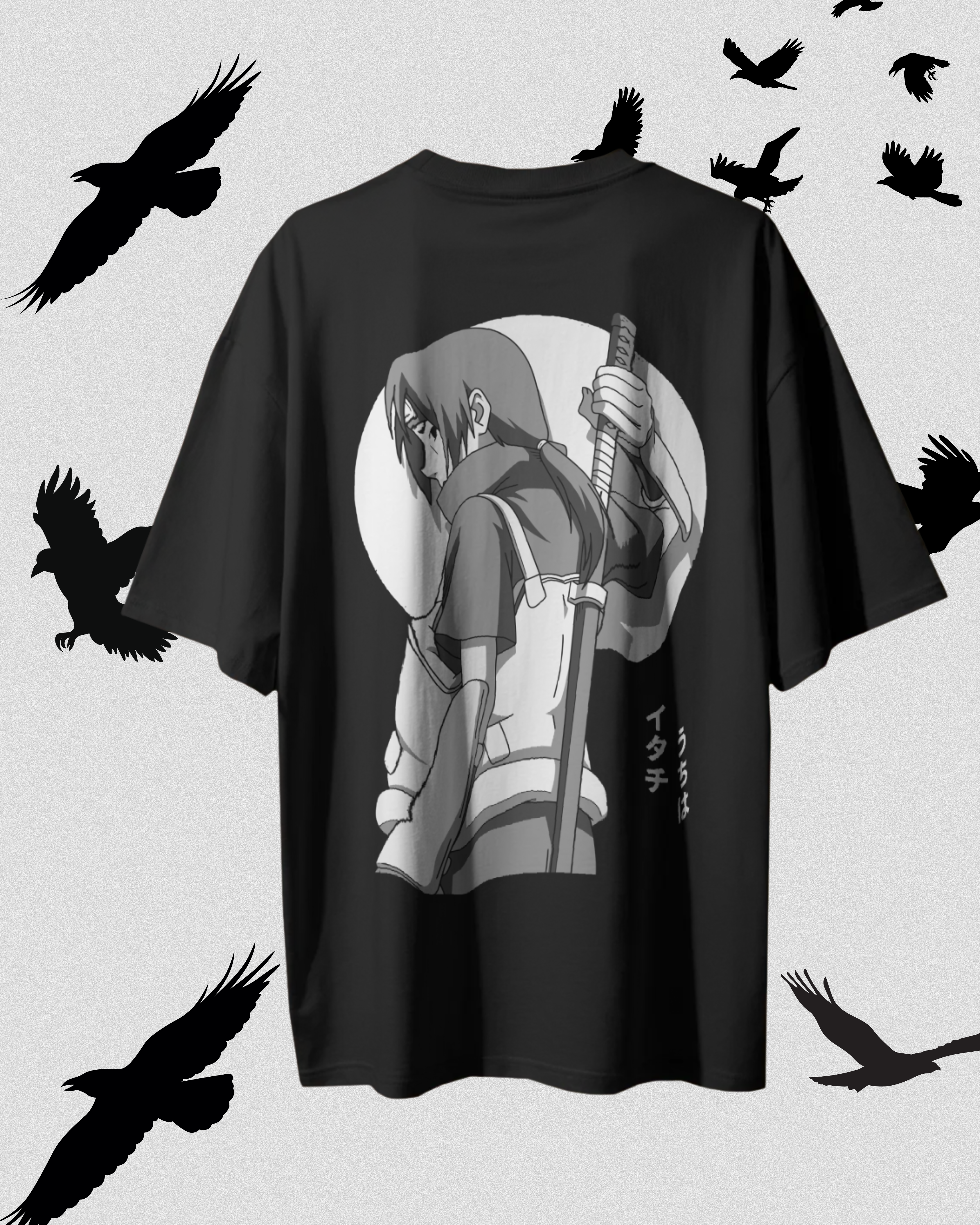 Itachi Uchiha oversized printed T-shirt – Naruto anime streetwear for men and women