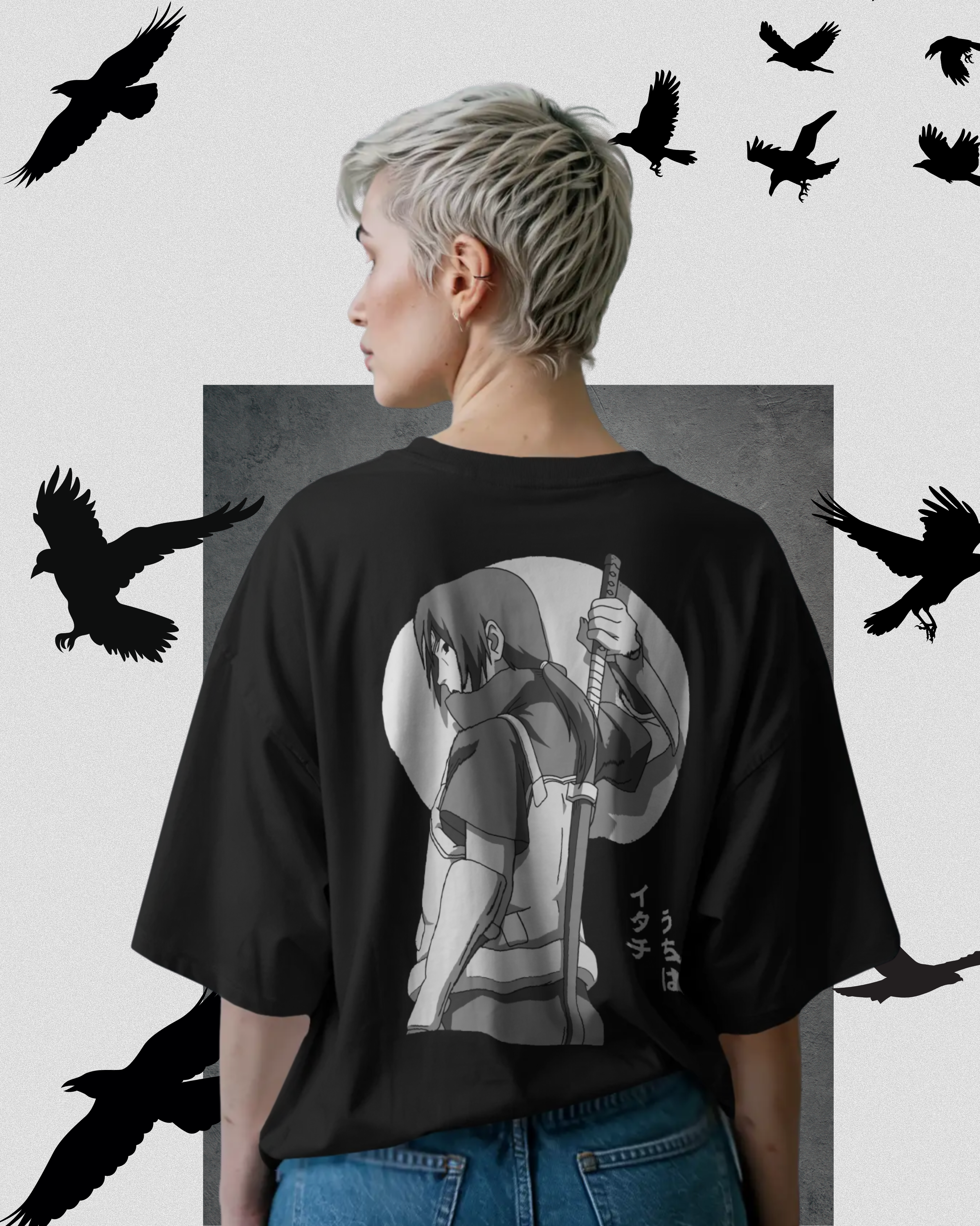 Itachi Uchiha oversized printed T-shirt – Naruto anime streetwear for men and women