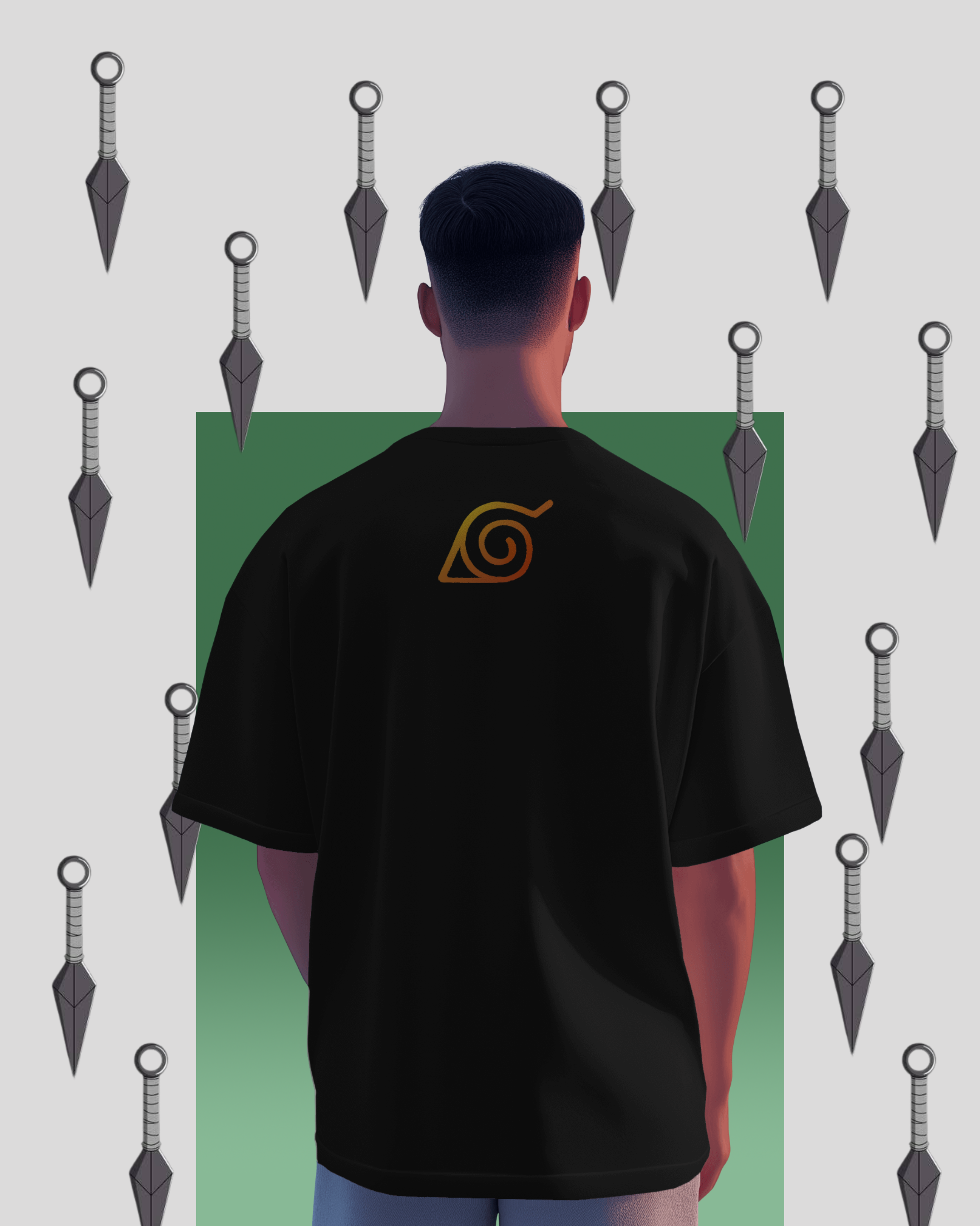 Oversized Kakashi Hatake printed T-shirt – Naruto anime streetwear for men and women