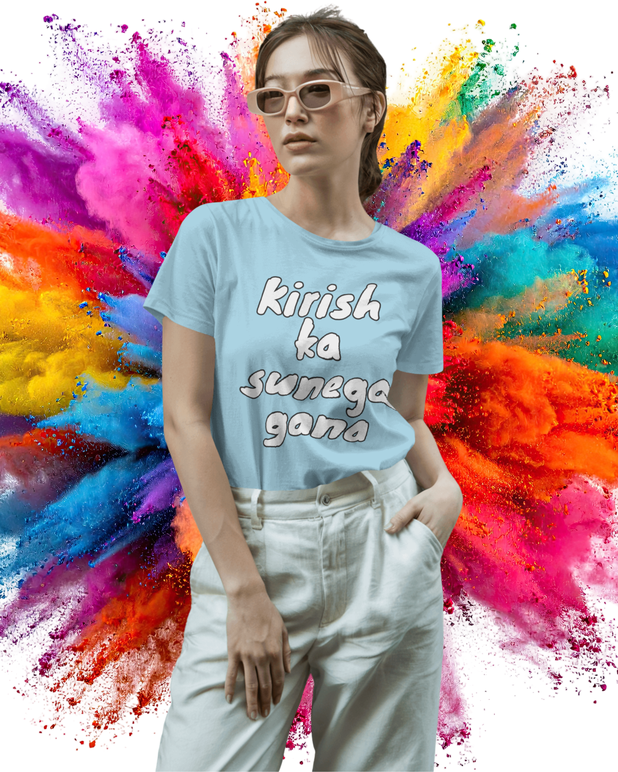 Kirish ka Sunega Gana Women Solid T-shirt