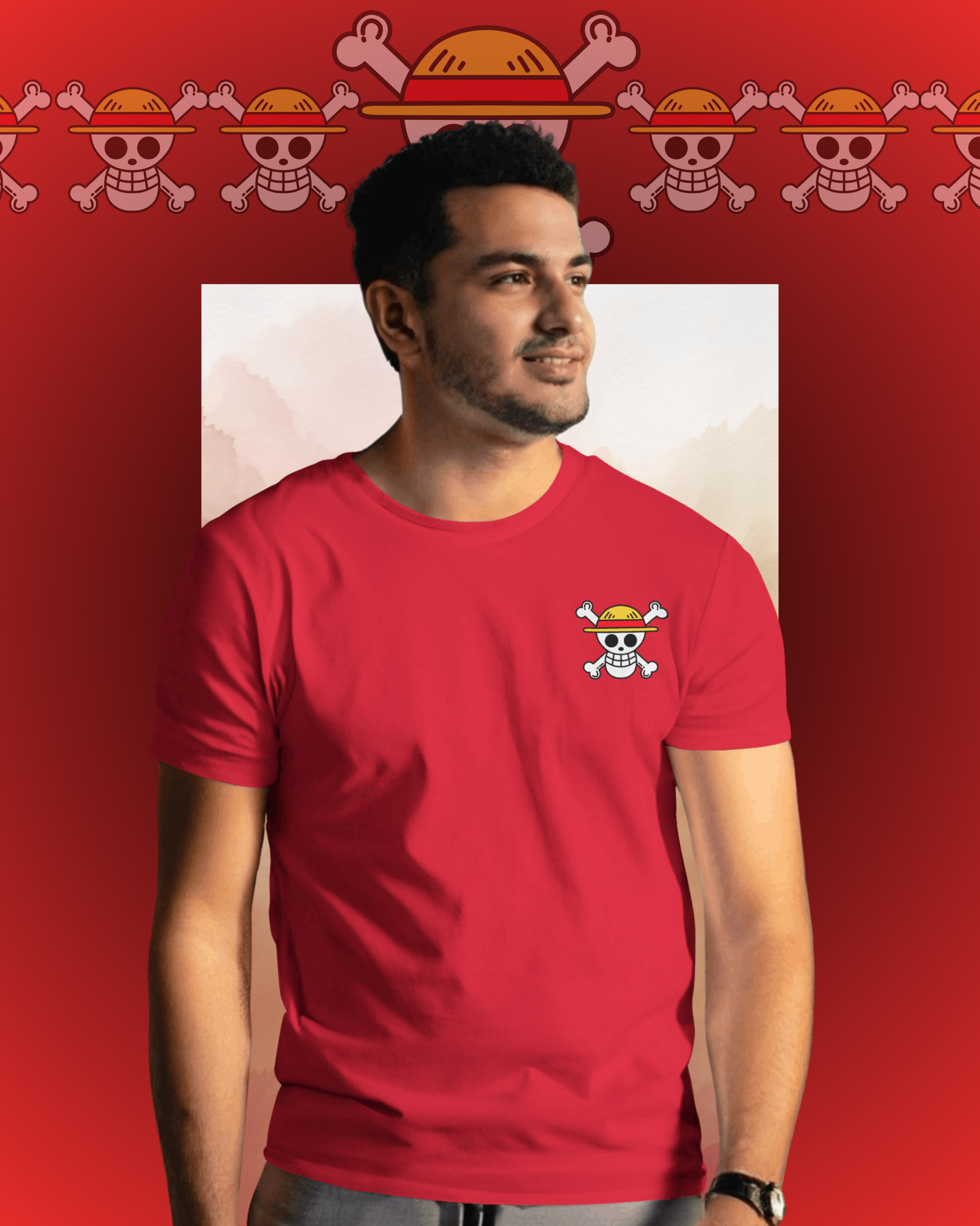 Luffy T-shirt with One Piece anime print – unisex streetwear for anime and manga fans