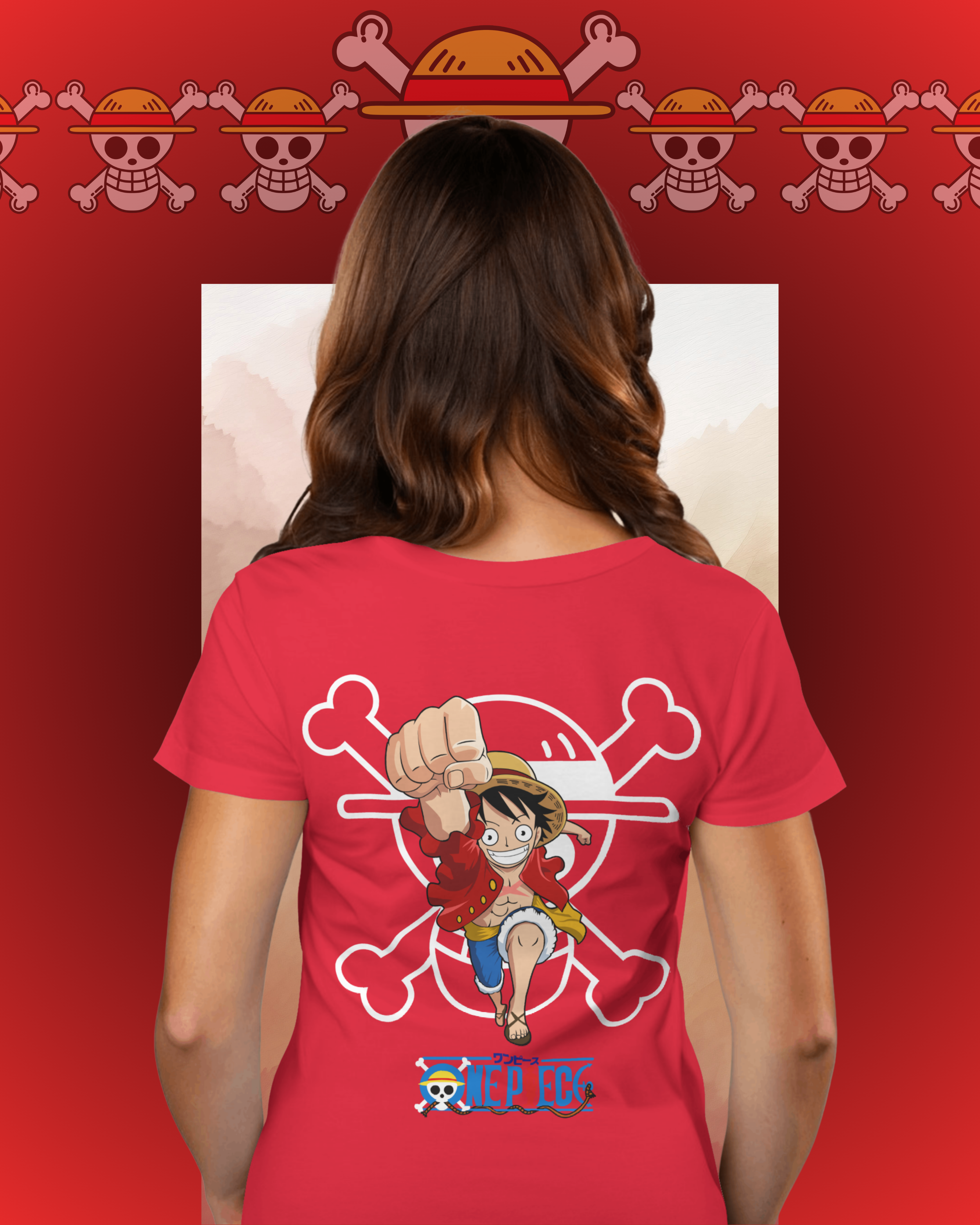 Luffy T-shirt with One Piece anime print – unisex streetwear for anime and manga fans