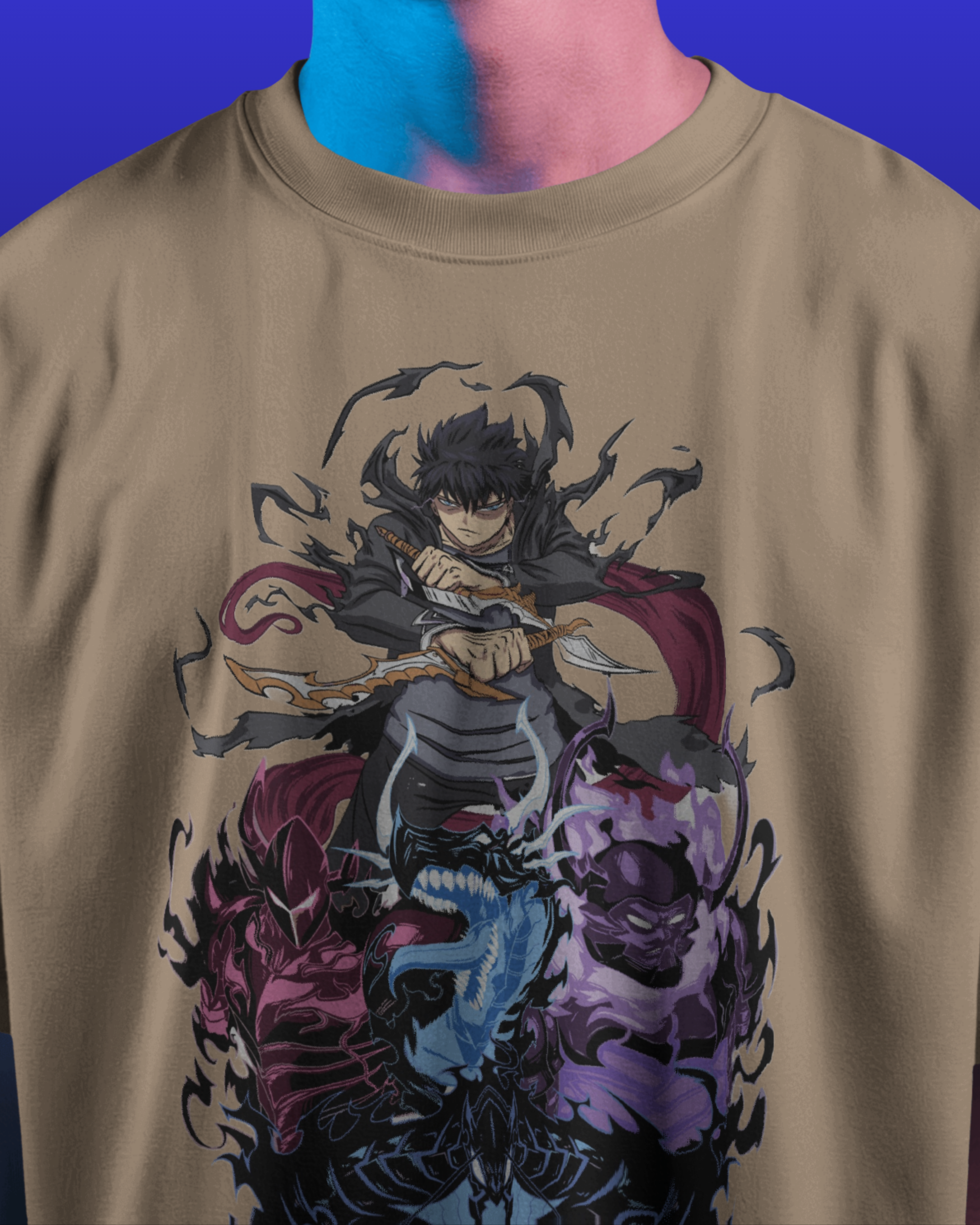 Sung Jin-Woo Solo Leveling printed T-shirt – anime streetwear for men and women