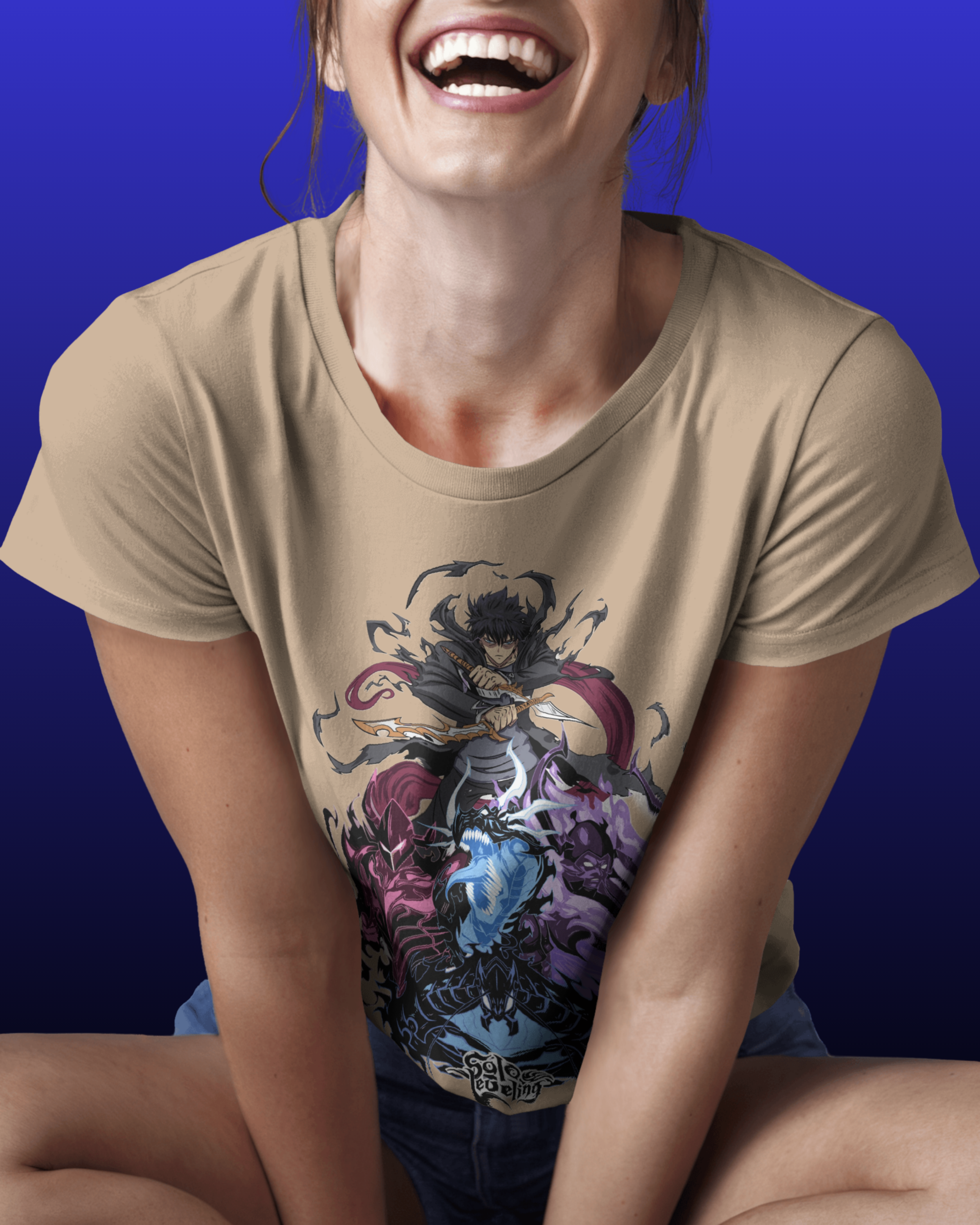 Sung Jin-Woo Solo Leveling printed T-shirt – anime streetwear for men and women