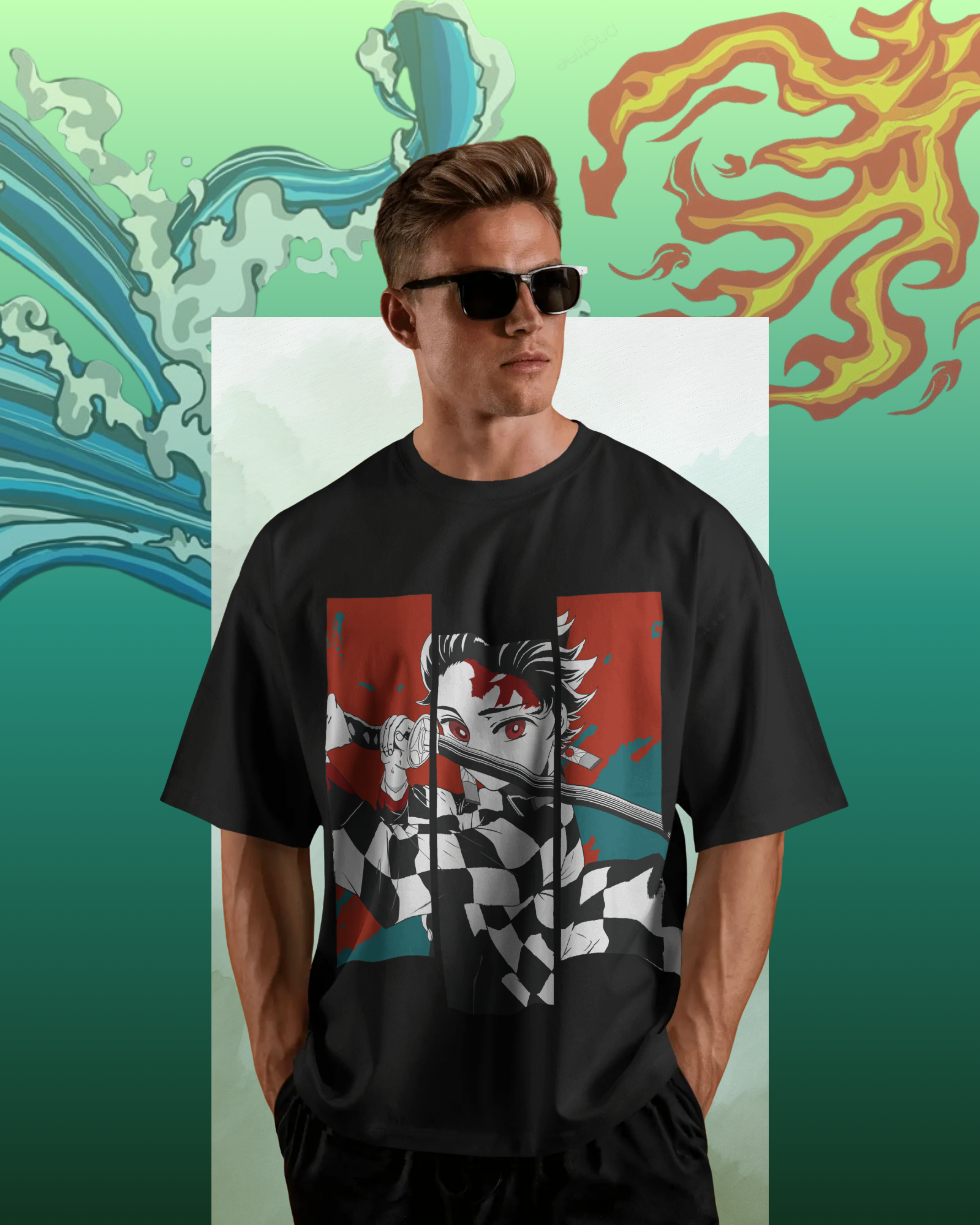 Tanjiro Kamado printed T-shirt – Demon Slayer anime apparel for men and women