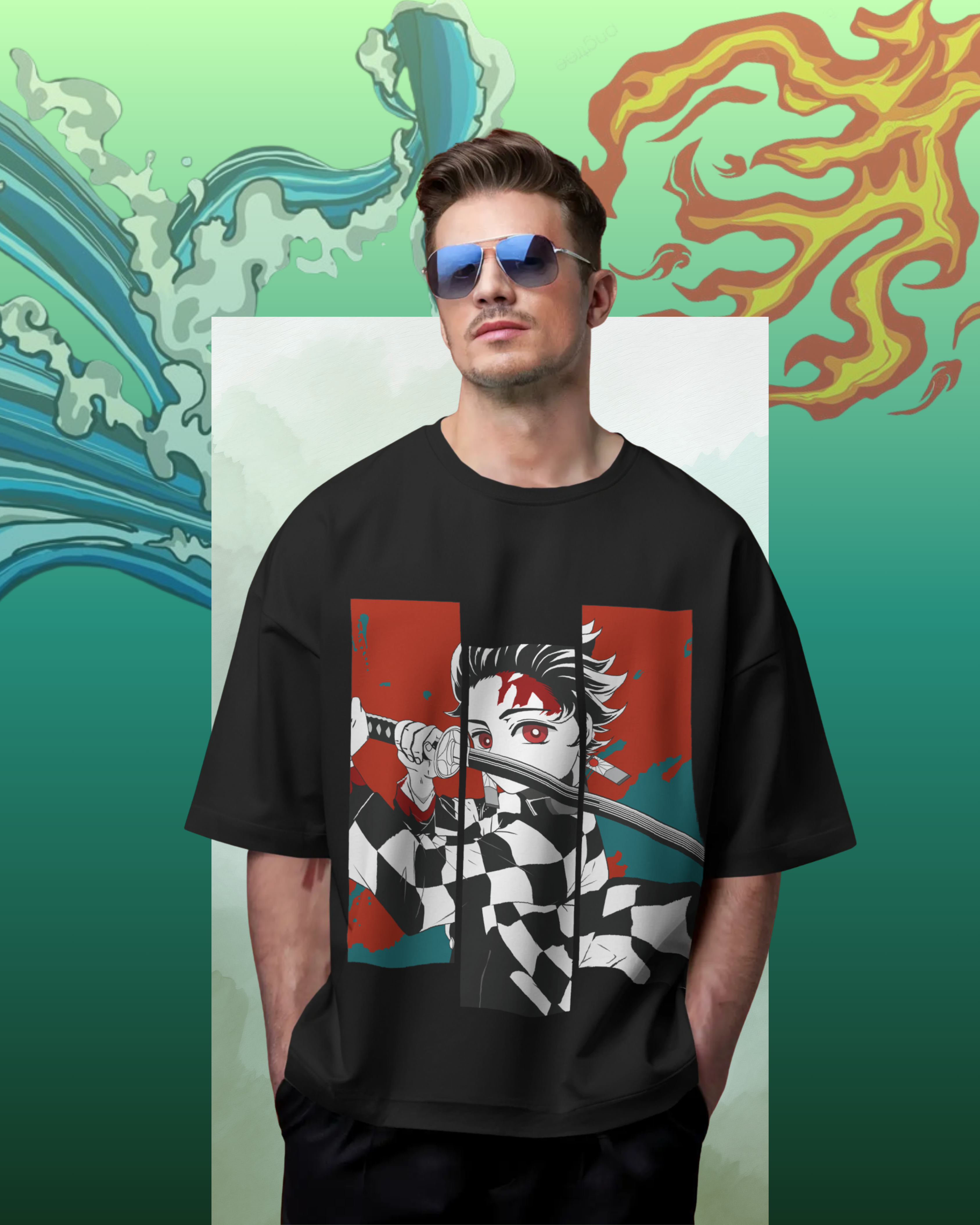 Tanjiro Kamado printed T-shirt – Demon Slayer anime apparel for men and women