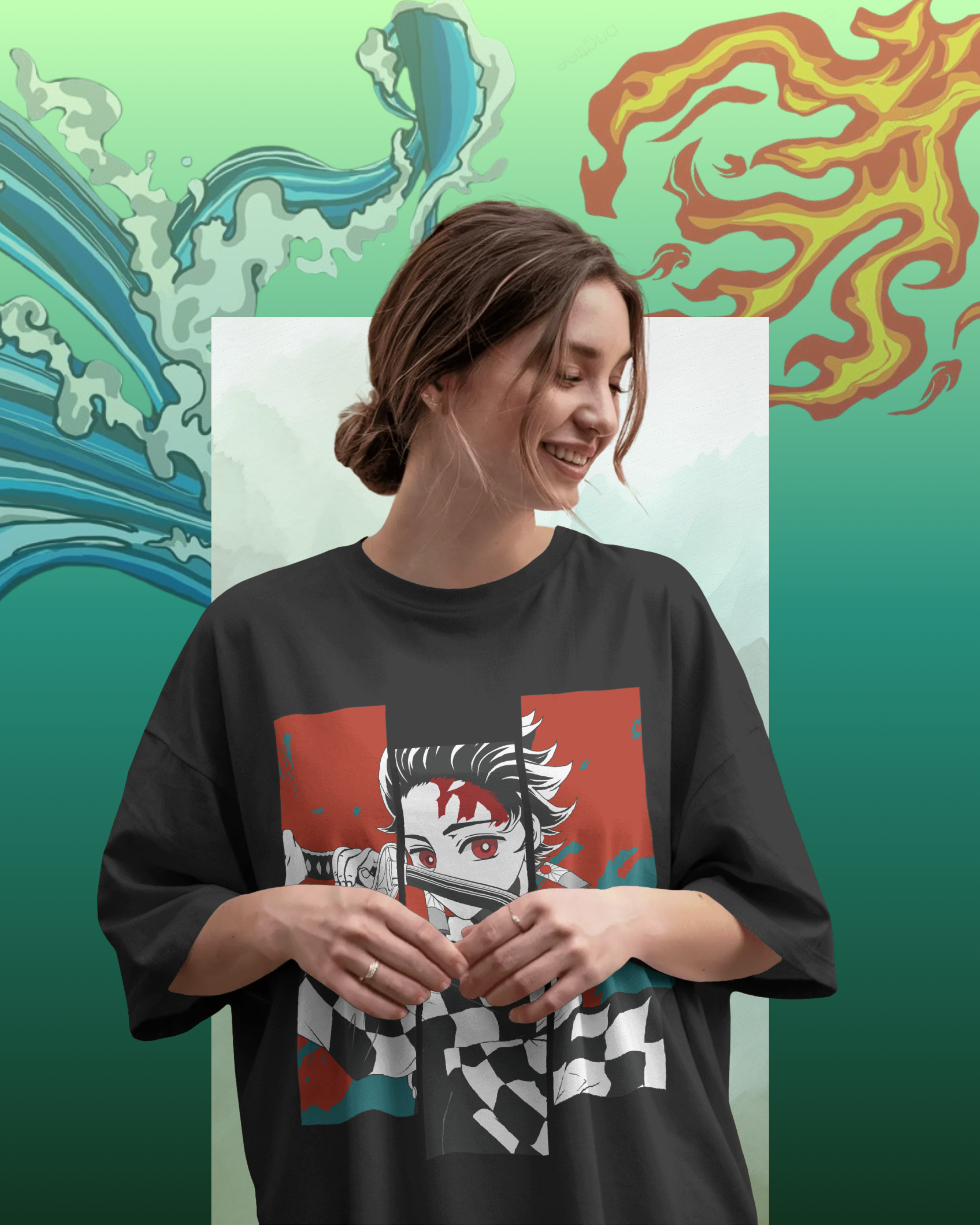 Tanjiro Kamado printed T-shirt – Demon Slayer anime apparel for men and women