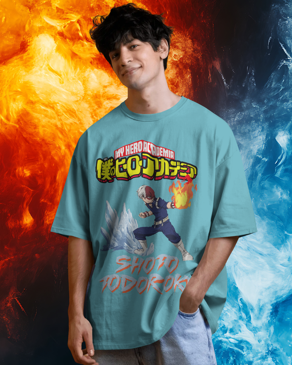Shoto Todoroki Men Oversized T-Shirt