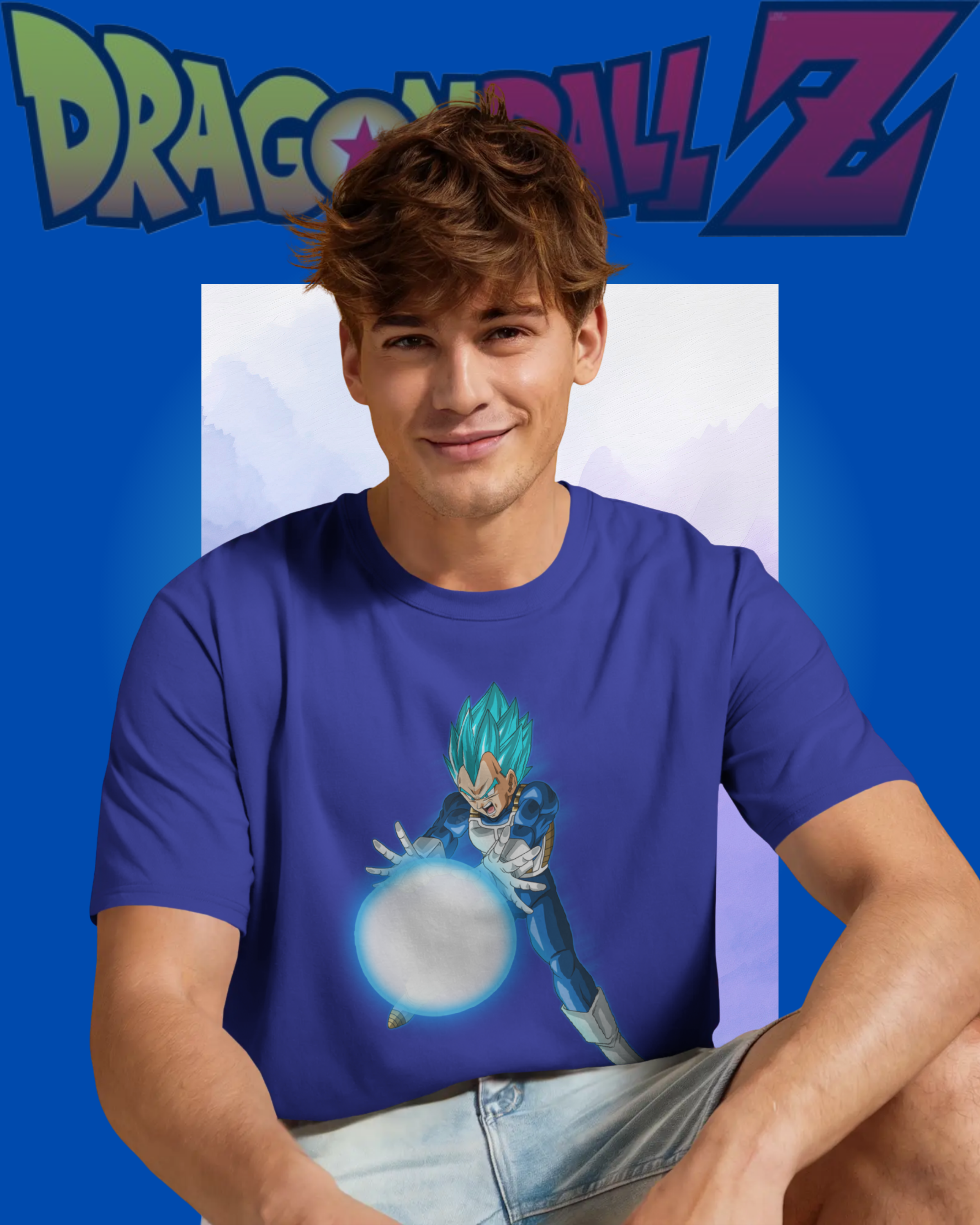 Vegeta printed T-shirt – Dragon Ball Z anime apparel for men and women